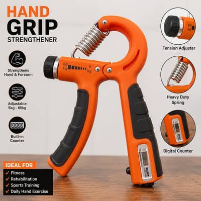 Adjustable Hand Grip Strengthener With Digital Counting Meter 