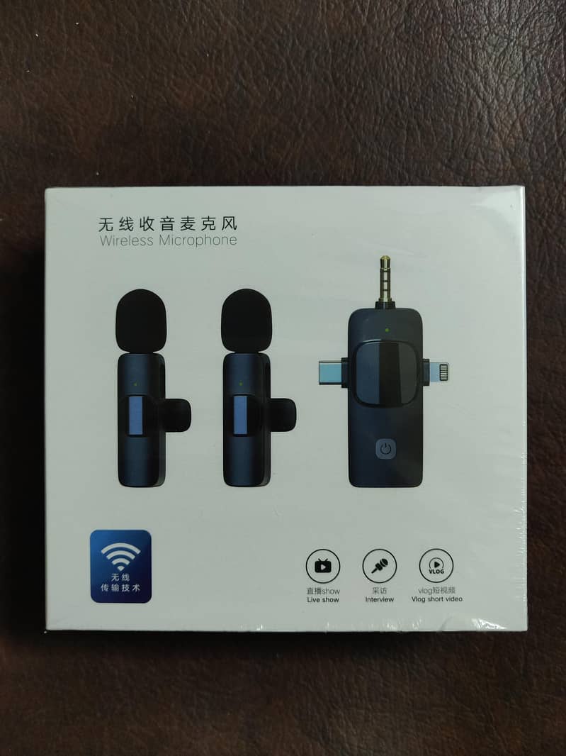 2 mic with 1 receiver. Wireless microphone ,Type C , Iphone 0