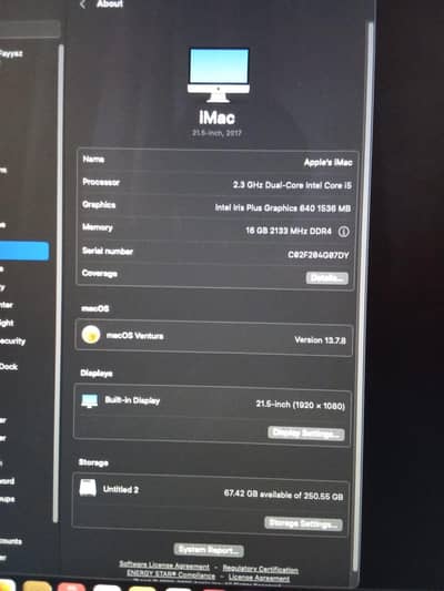 Apple iMac 21.5-inch (2017) For Sale
