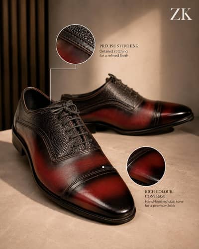 Premium Leather Cap Toe Oxfords