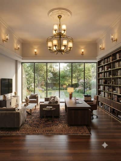 chandelier with 6 wall lights