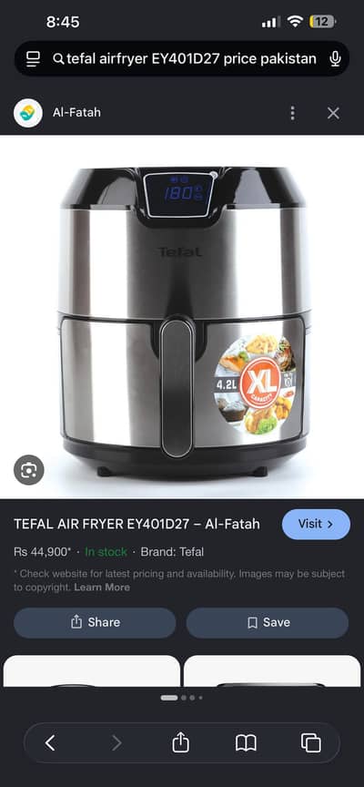 Tefal XXL Airfryer EY401D27