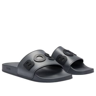 Grey colour Boss Men slippers available in 44 size.