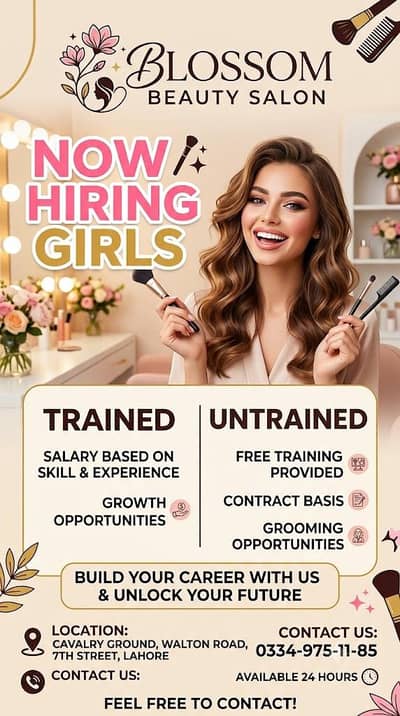 Blossom Salon Hiring Girls