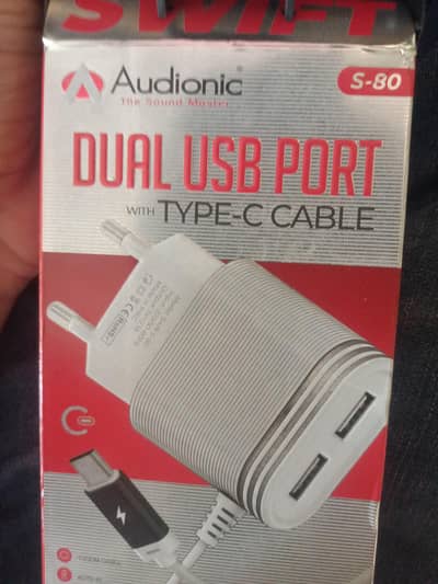 double port c type audionic charger
