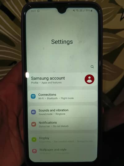 Samsung Mobile A31 panel crack
