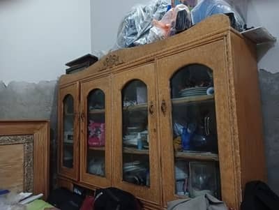 strong wooden showcase