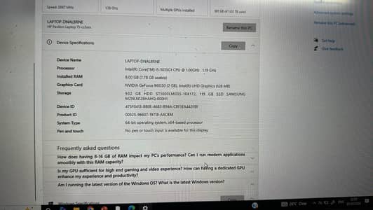 HP pavilion series laptop core i5 10th generation