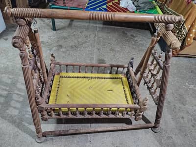 wooden Baby swing cradle *For Sale: Vintage Wooden Baby Swing Cradle
