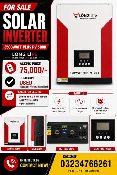 Long Life 3.5 KV PV 6000 and Batteries for Sale
