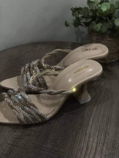 Pink sparkling formal heels