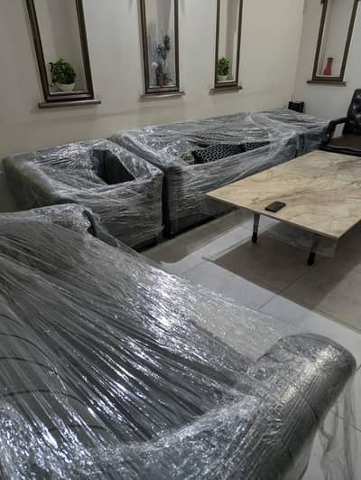 sofa set sheesham wood 7 seater almost new