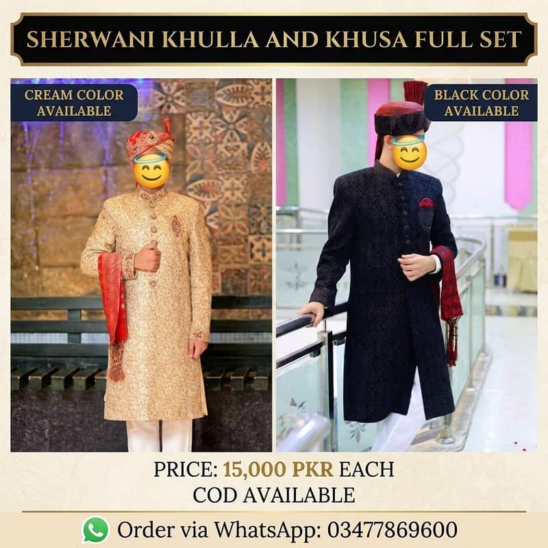Sherwani Khulla and Khussa Set COD available 1
