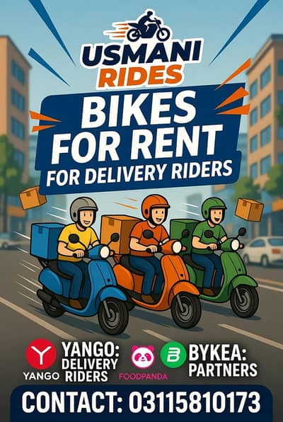 bikes available for rent (for Bykea Riders x Delivery Drivers)