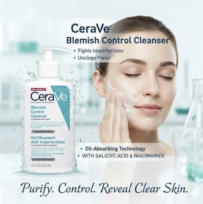 CeraVe Blemish Control Cleanser 50ml Oil Absorbing Gel for All Skin T