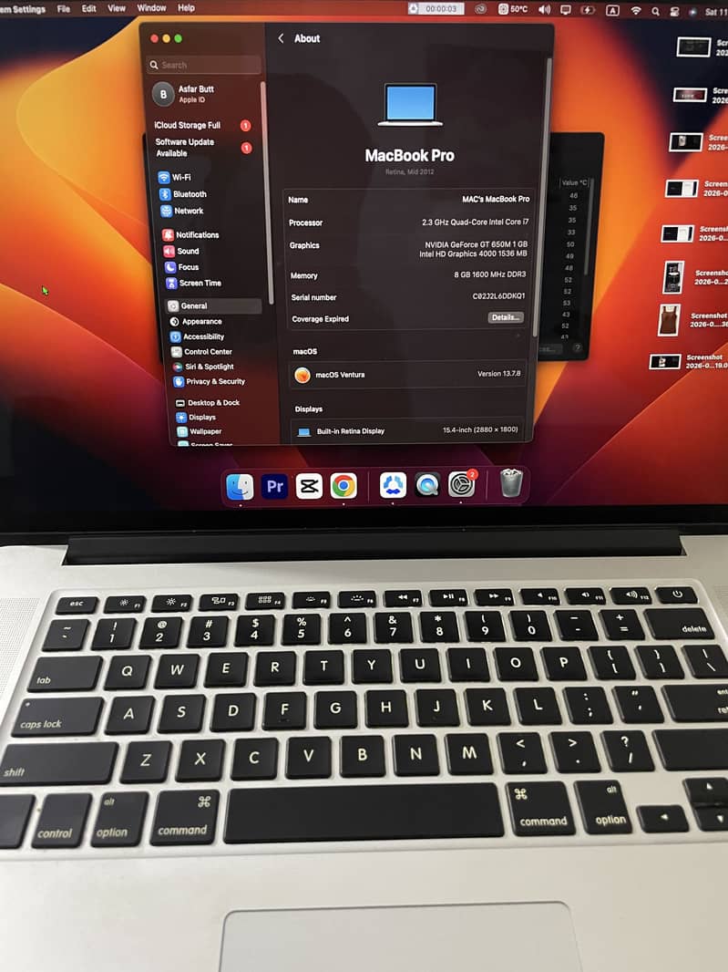 Macbook Pro Mid 2012 8