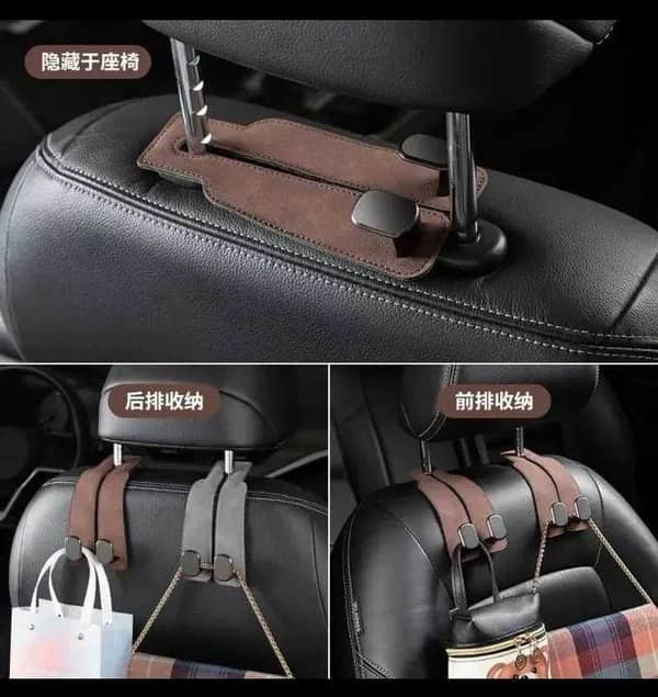 CAR New Leather Seat Back Hook Solid Sturdy Metal Hook Durable Hanging Hooks Car BACK SEAT