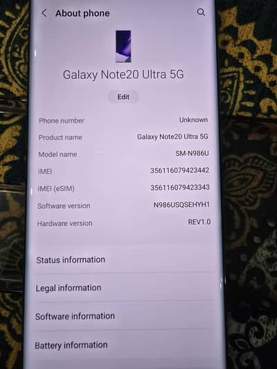 Samsung Mobile Note 20 Ultra