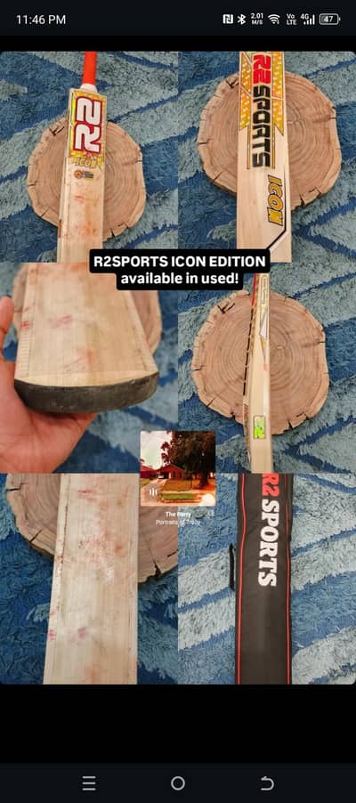 r2sports icon edition bat in Ms Dhoni Profile