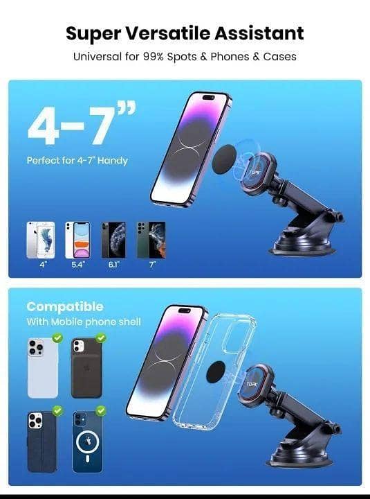 CAR MAGNETIC UNIVERSAL MOBILE HOLDER WITH SUCTION CUP CAR DASHBOARD SND WINSHEILD WITH CRADLE STAND GPS NAVIGATION SUPPORT WITH METAL PLATES