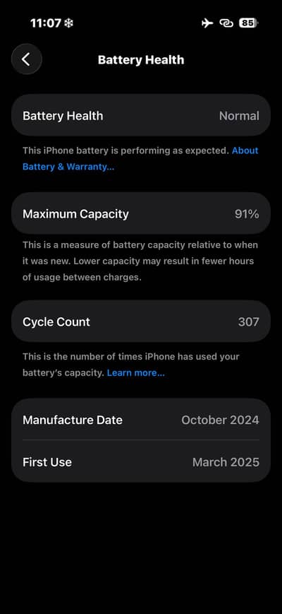 I phone 16 pro jv desert titanium 128 gb91%battery health