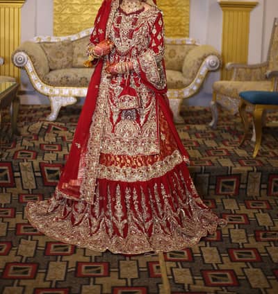 Hand Made Bridal Farshi Lehnga + Jewelry