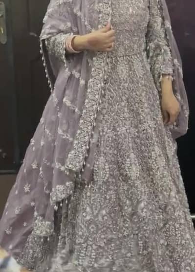 Lilac heavy bridal maxi for valima and nikkah function