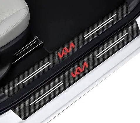 kia protetion door sill guard Car Door Sill Protector,3D Carbon Fiber Anti-Scratch Cover Strips,Universal Scuff Protective Door Threshold Guard Vinyl Sticker