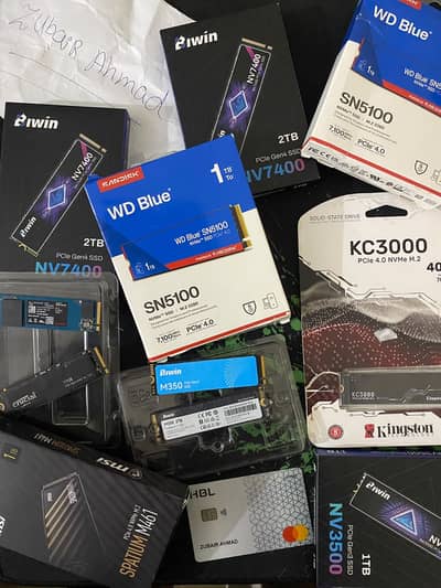 NVMe SSD (fast speed – best for laptops & PCs) RAM (DDR5
