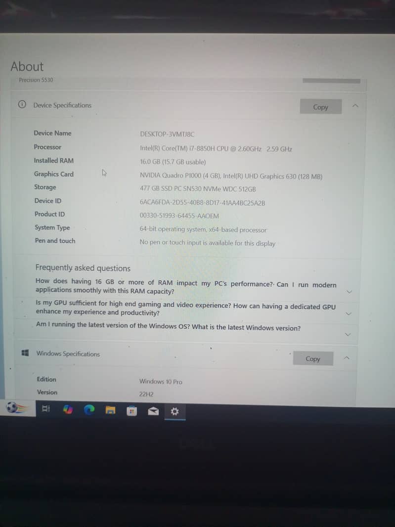 Dell precision 5530 2