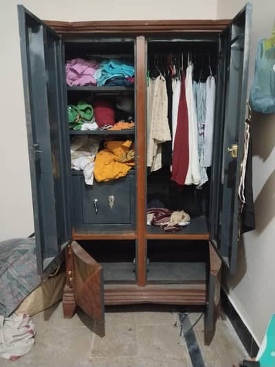 almari 2 door iron and charpai