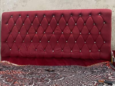 Beautiful Maroon King Size Bed - (Without Mattress)