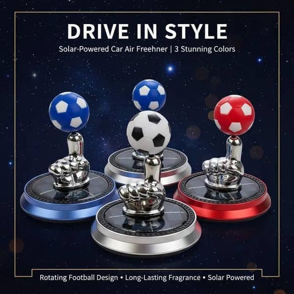 Football Car Air Freshener | Finger Football Car Air Freshener - Solar Energy Rotating Car Perfume Long-Lasting Fragrance Aromatherapy, Car Decoration