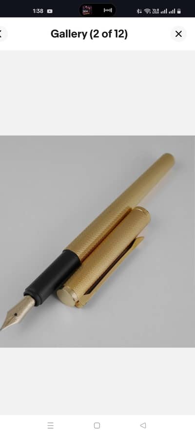 Dunhill Gemline Gold Plated Fountain Pen
