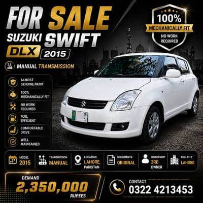 Total Genuine Suzuki Swift DLX 2015 december end