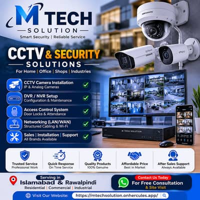 CCTV Camera Installation | IP Cameras | Access Control|M Tech Solution