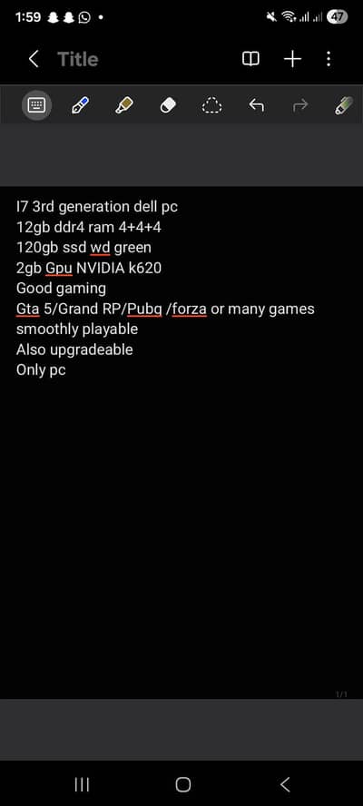 i7 3rd gen (pic mn details hai)