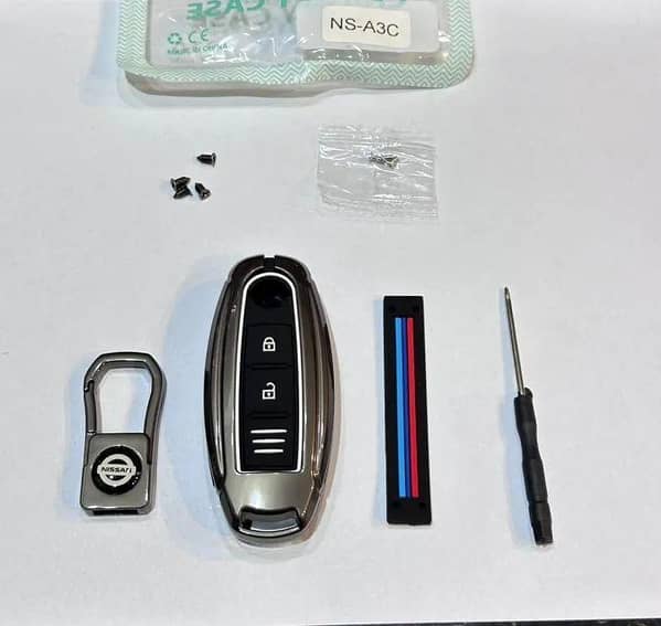 car nissan mocco metal key cover with screwdriver dust proof rust proof looking elegant shock proof