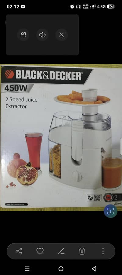 The Black & Decker JE65 (450W, 2-speed juice