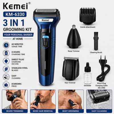 Kemei All-in-One Shaver & Trimmer | Cash on Delivery Available