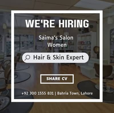 Women/Girls required for salon job