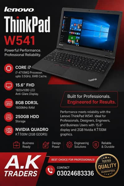Lenovo Thinkpad w541 core i7 4th gn workstation