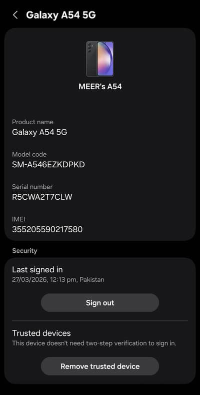 Samsung galaxy A54 5G 10 by 10 condition without box but full warranty