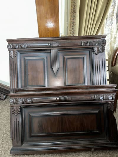 Pure wood single bed