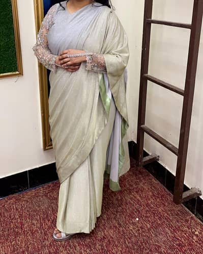 party wear embroidered saree