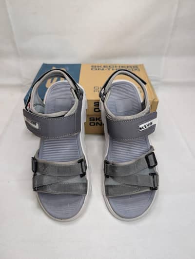 Men Gray Microfiber Casual Sandals With Straps