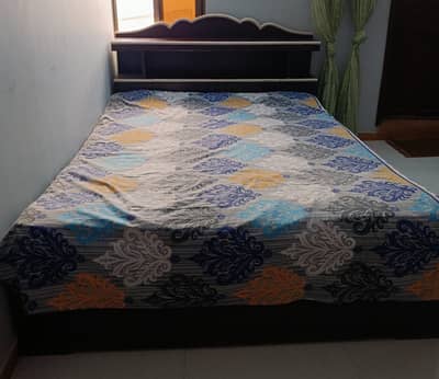 Double Bed with 2 Side-Tables and Matress