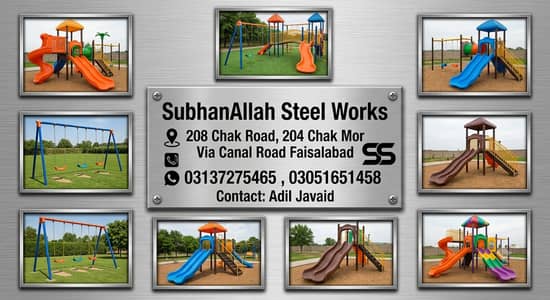 Kids Playground Swings & Slides | Kids Iron Jhoola, Slides & Play Set