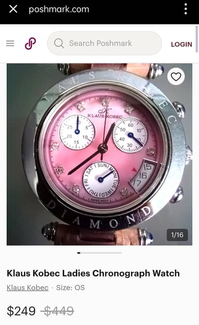 Klaus-Kobec Diamond Mother of Pearl Pink Face Ladies KKB1918