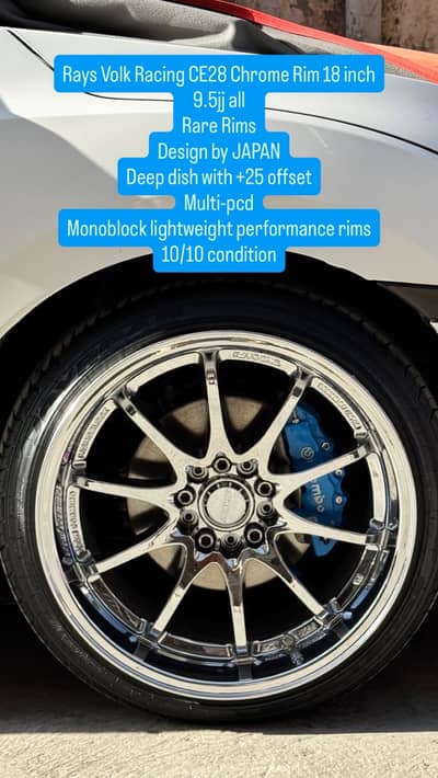 Rays Volk Racing CE28 Chrome Rim 18 inch 9.5jj